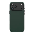 Back view of NoxCase Pine Green aramid case with 1500D grid-weave pattern and raised black camera guard for iPhone 18 Pro and 18 Pro Max.